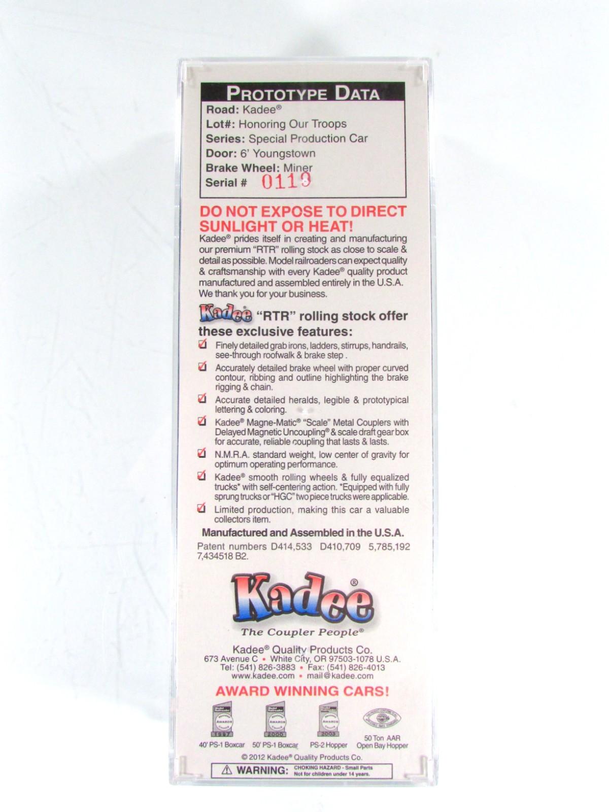 HO Scale ***LAND of the FREE*** Honoring Our Troops Box Car - Kadee Special 6916