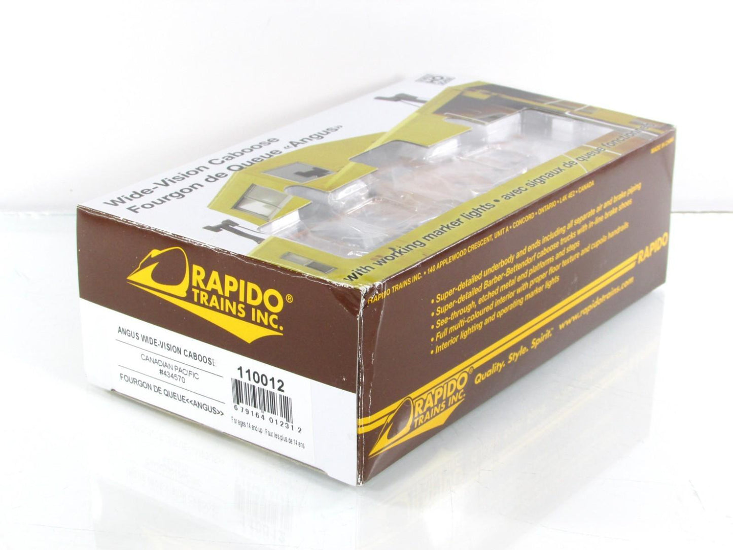 HO Scale **CANADIAN PACIFIC** Wide-Vision Caboose #434570 -Rapido 110012 *Lights