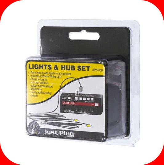 Woodland Scenics -- Just Plug 4-Port Light Hub w/ Dimmer, 2 added LEDs - JP5700