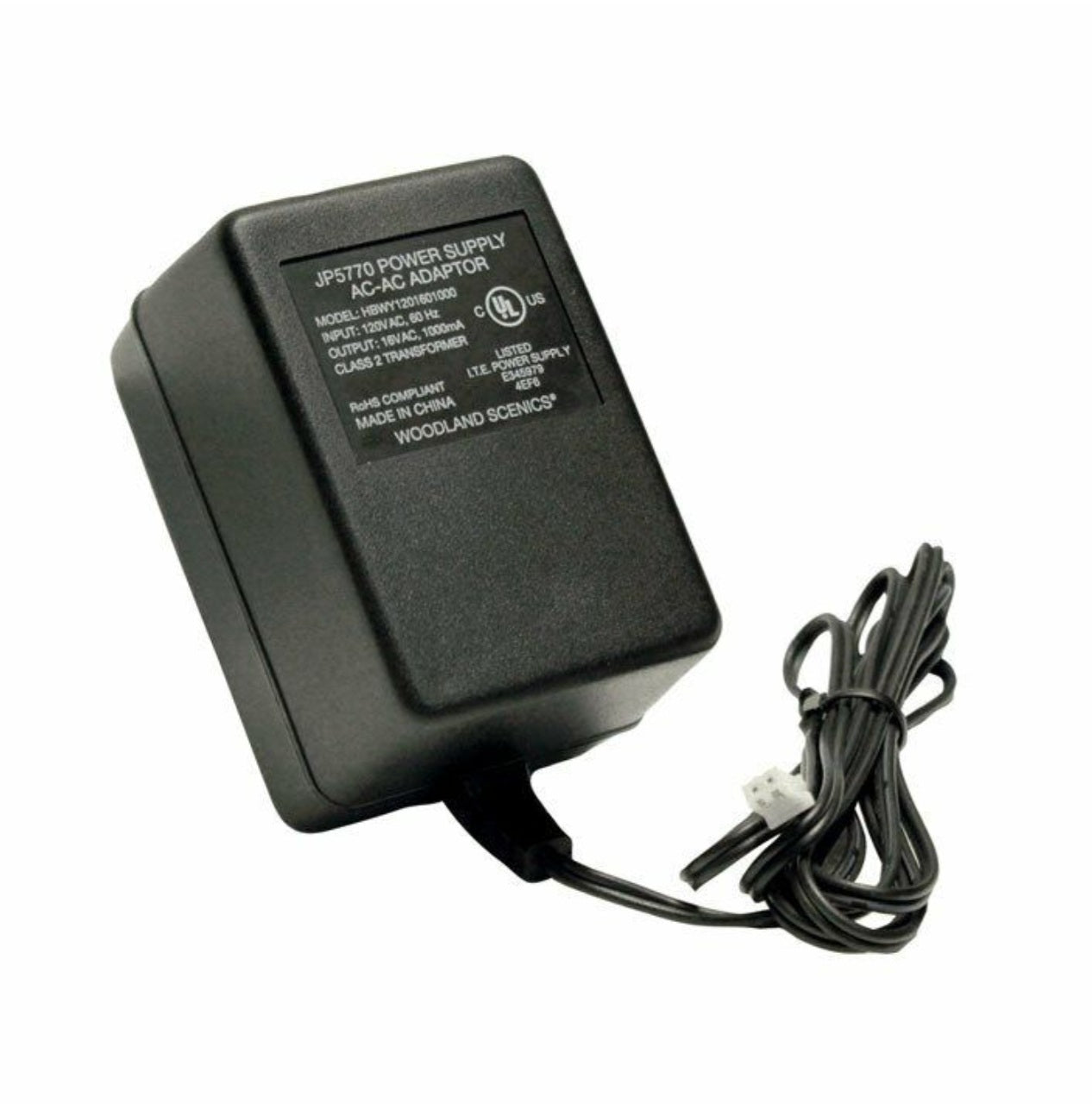 Woodland Scenics -- Just Plug Wall Outlet Power Supply for Light Hubs -- JP5770
