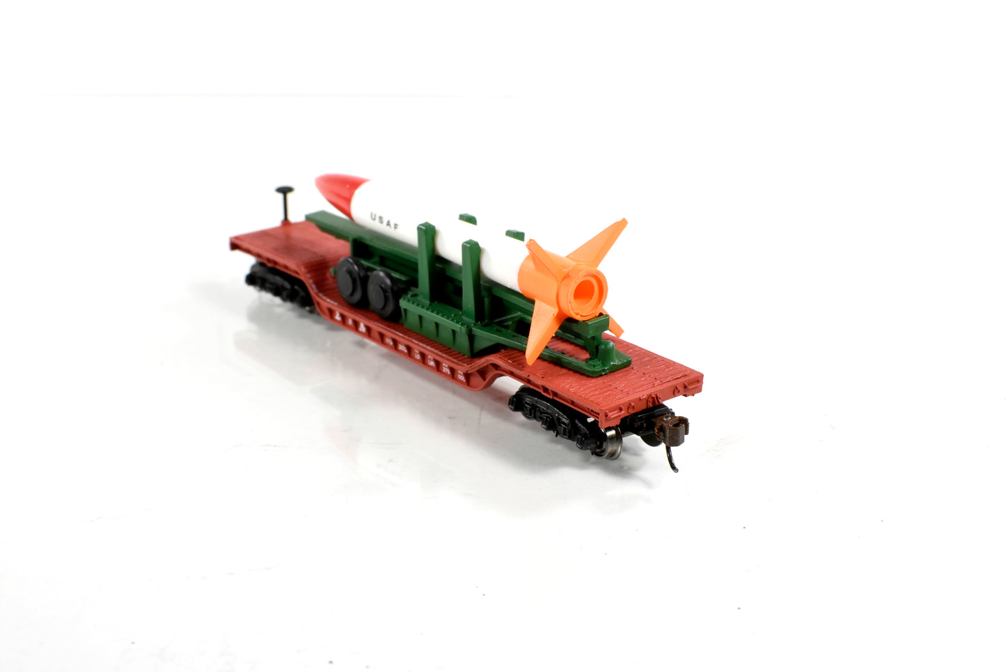 N Scale *AIR FORCE* Missile, Heavyweight Flat Car, Bachmann 71391, Knuckle Cplr