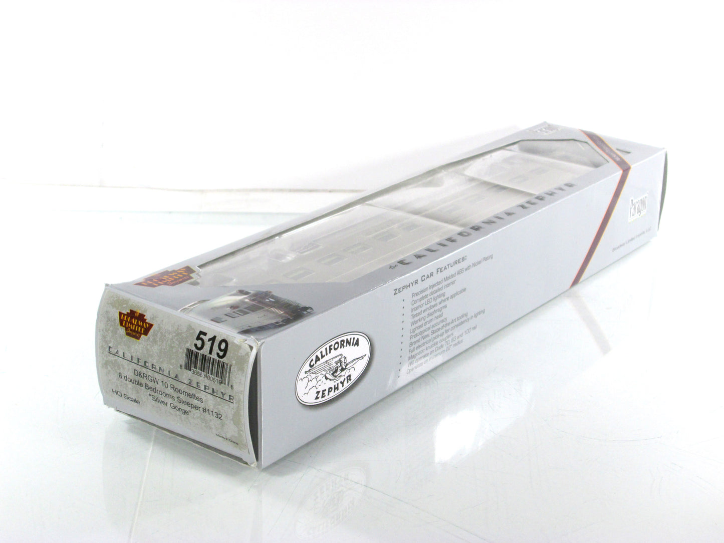 HO Scale ***DRGW CA ZEPHYR*** SILVER GORGE Sleeper 1132 - Broadway 519, Lighted