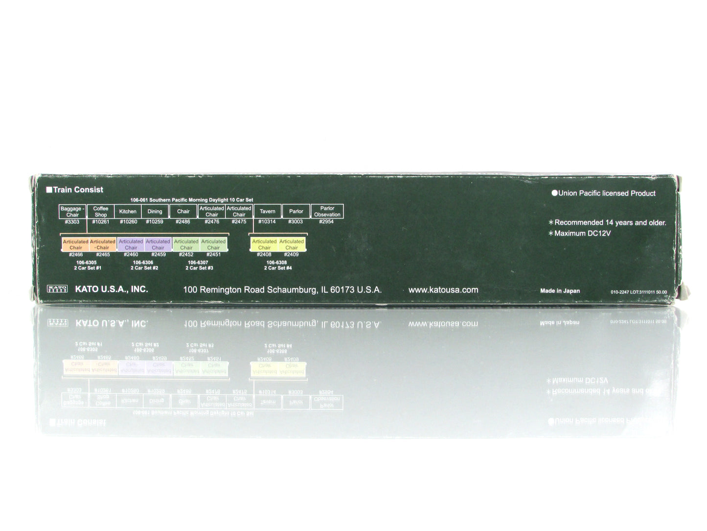 N Scale **SOUTHERN PACIFIC DAYLIGHT** Articulated Car #2408,2409 -Kato 106-6308