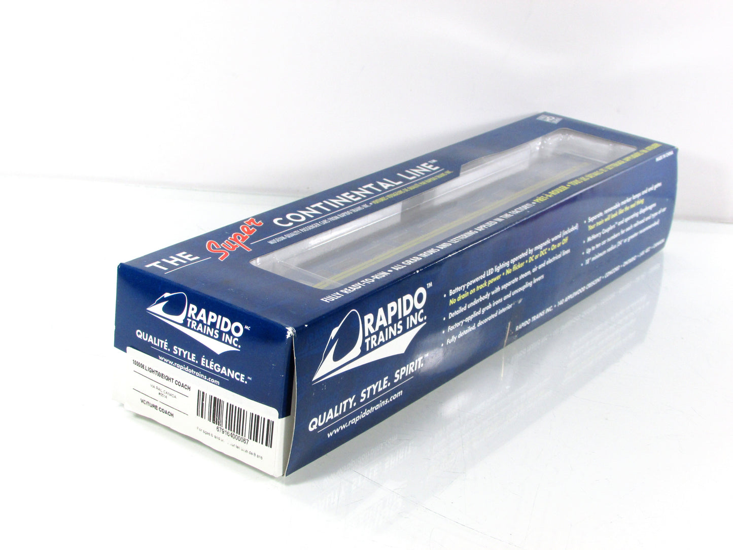 HO Scale ***VIA RAIL CANADA*** Passenger Coach #5514 --- Rapido 100006, Lighted