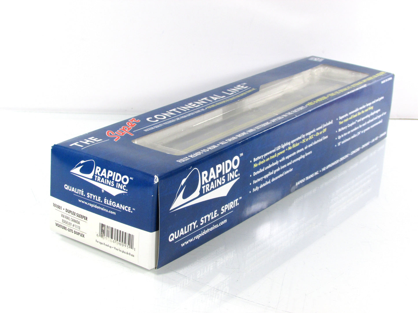 HO Scale ***VIA RAIL CANADA*** *EDGELEY* Sleeper #1113 - Rapido 101001, Lighted
