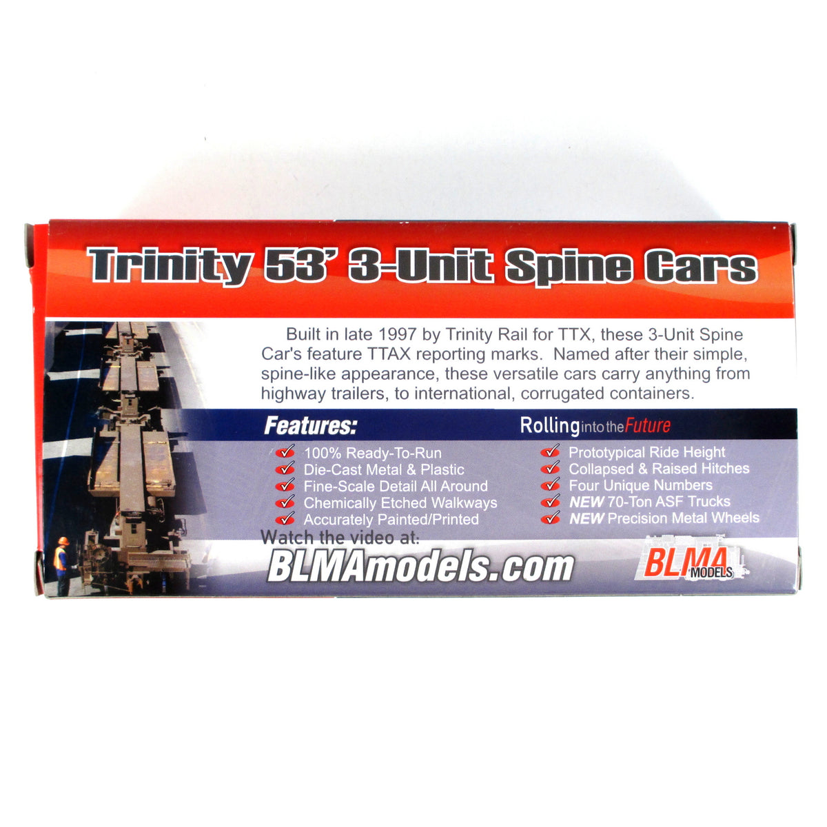 N Scale **TRAILER TRAIN** Trinity 53' 3-Unit Spine Car TTAX 355001 - BLMA 12251