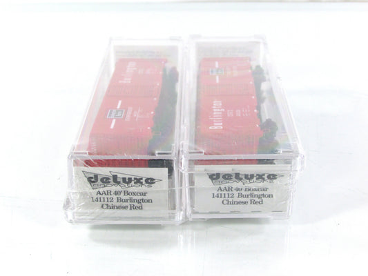 N Scale ***BURLINGTON*** 40' Box Car 2-Pack, CB&Q #39153,39199 -- Deluxe 141112