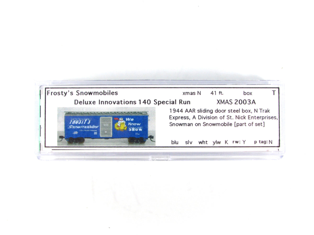 N Scale ***FROSTY'S SNOWMOBILES** 2003 Christmas Box Car - DELUXE Special *RARE