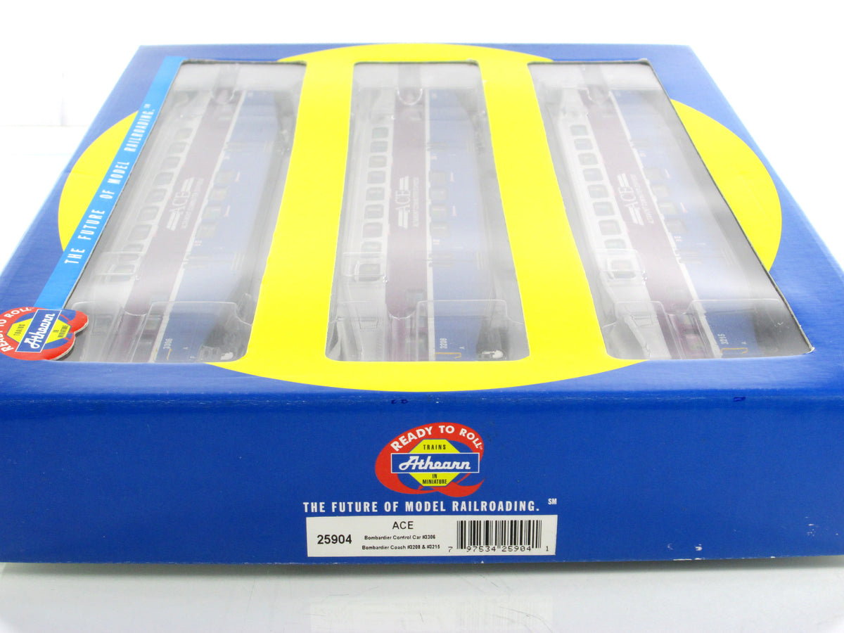 HO Scale ***ACE*** Bombardier Passenger Set #3306, 3208, 3215 --- Athearn 25904