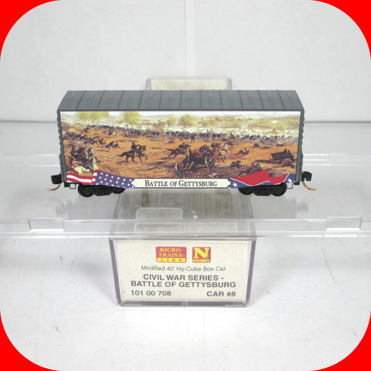 N Scale ***BATTLE of GETTYSBURG*** 40' Hy-Cube Box Car - Micro Trains 10100708