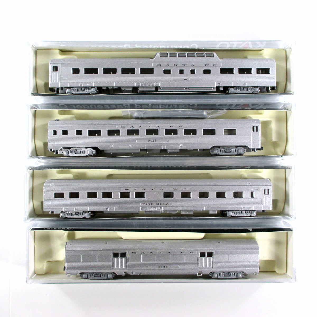 N Scale *SANTA FE* Lightweight Corrugated Passenger 4-Car Set B - Kato 106-1603