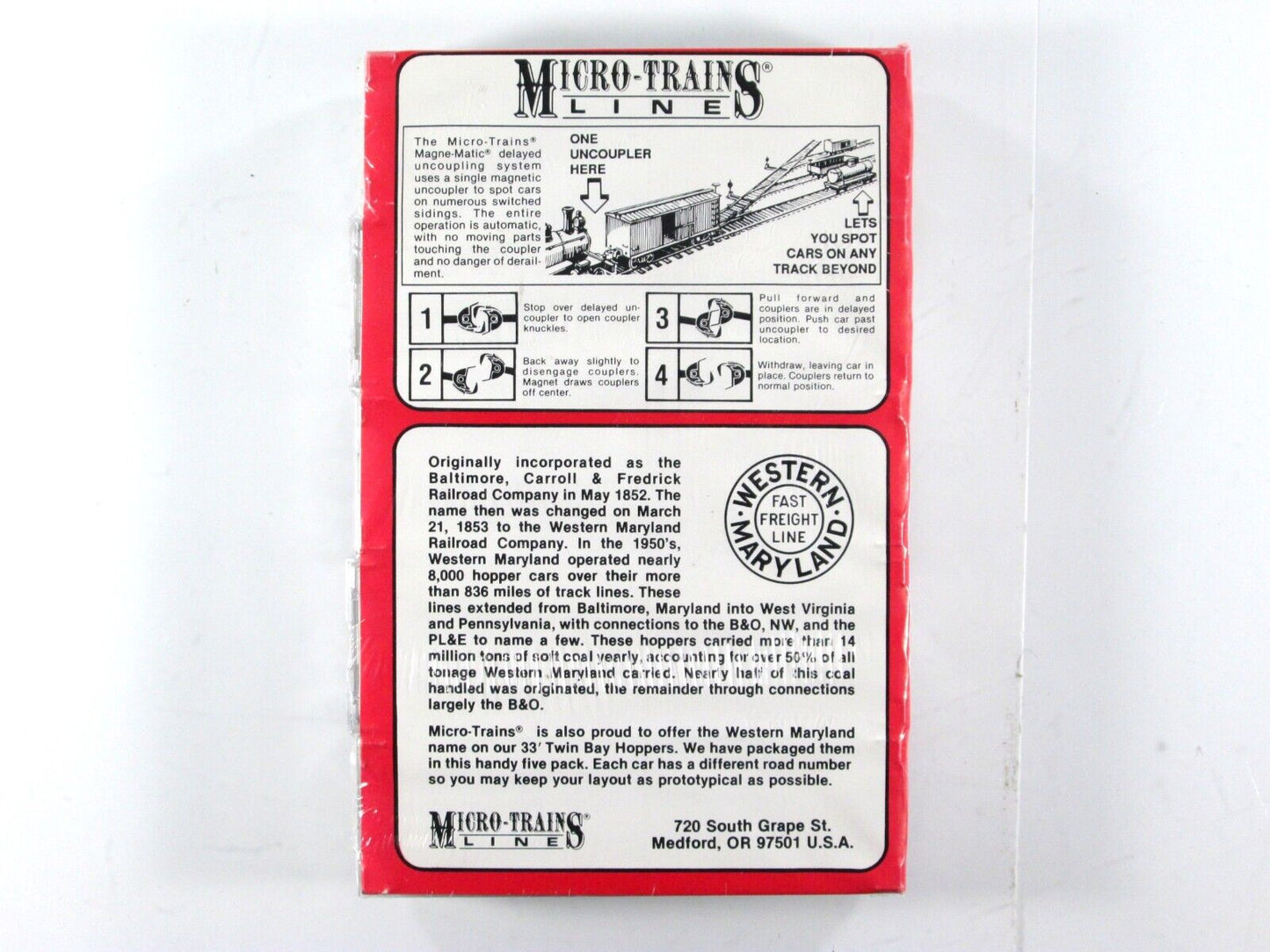 N Scale **WESTERN MARYLAND** Twin-Bay Coal Hopper 5-Pack Set -Micro Trains 56092