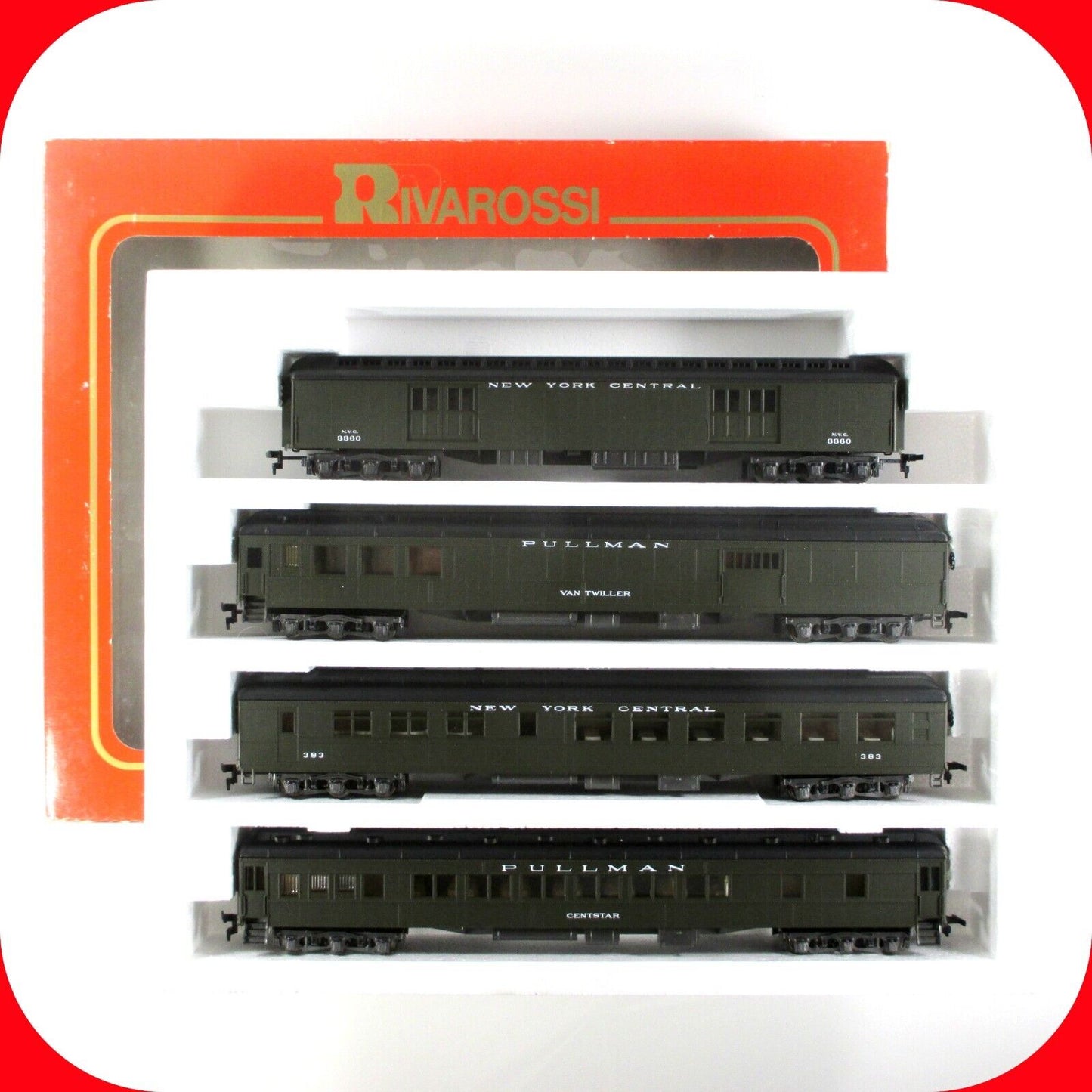 HO Scale NEW YORK CENTRAL 1920s Passenger 4-Car Set A, Interiors -Rivarossi 6924