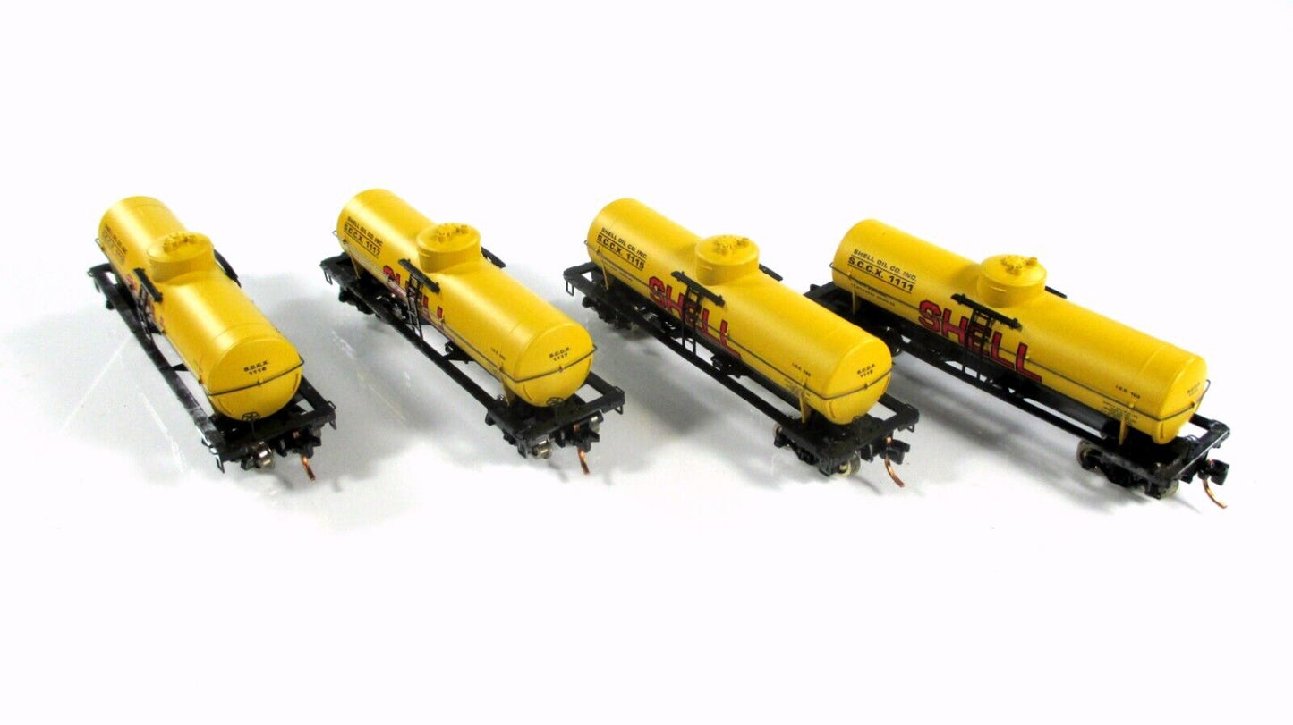 N Scale *SHELL* Tank Car Set, SCCX 1111, 1115, 1117, 1118 -Micro Trains 99300007