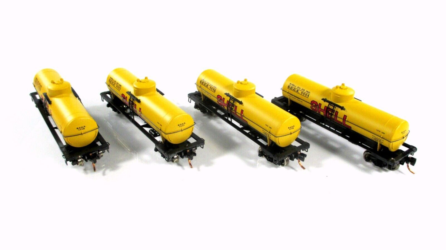 N Scale *SHELL* Tank Car Set, SCCX 1111, 1115, 1117, 1118 -Micro Trains 99300007