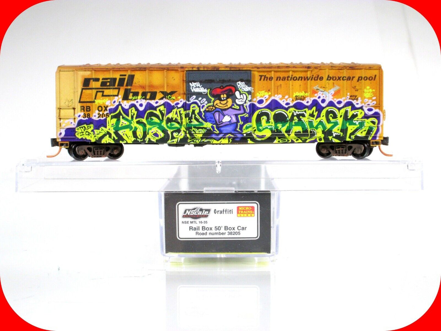 N Scale **RAILBOX GRAFFITI** Box Car #38205 - Micro Trains NSE MTL 16-35 *RARE*