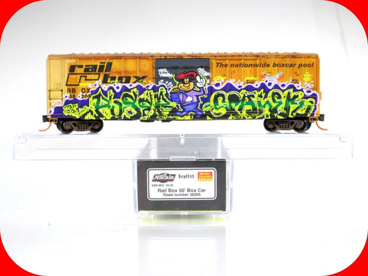 N Scale **RAILBOX GRAFFITI** Box Car #38205 - Micro Trains NSE MTL 16-35 *RARE*