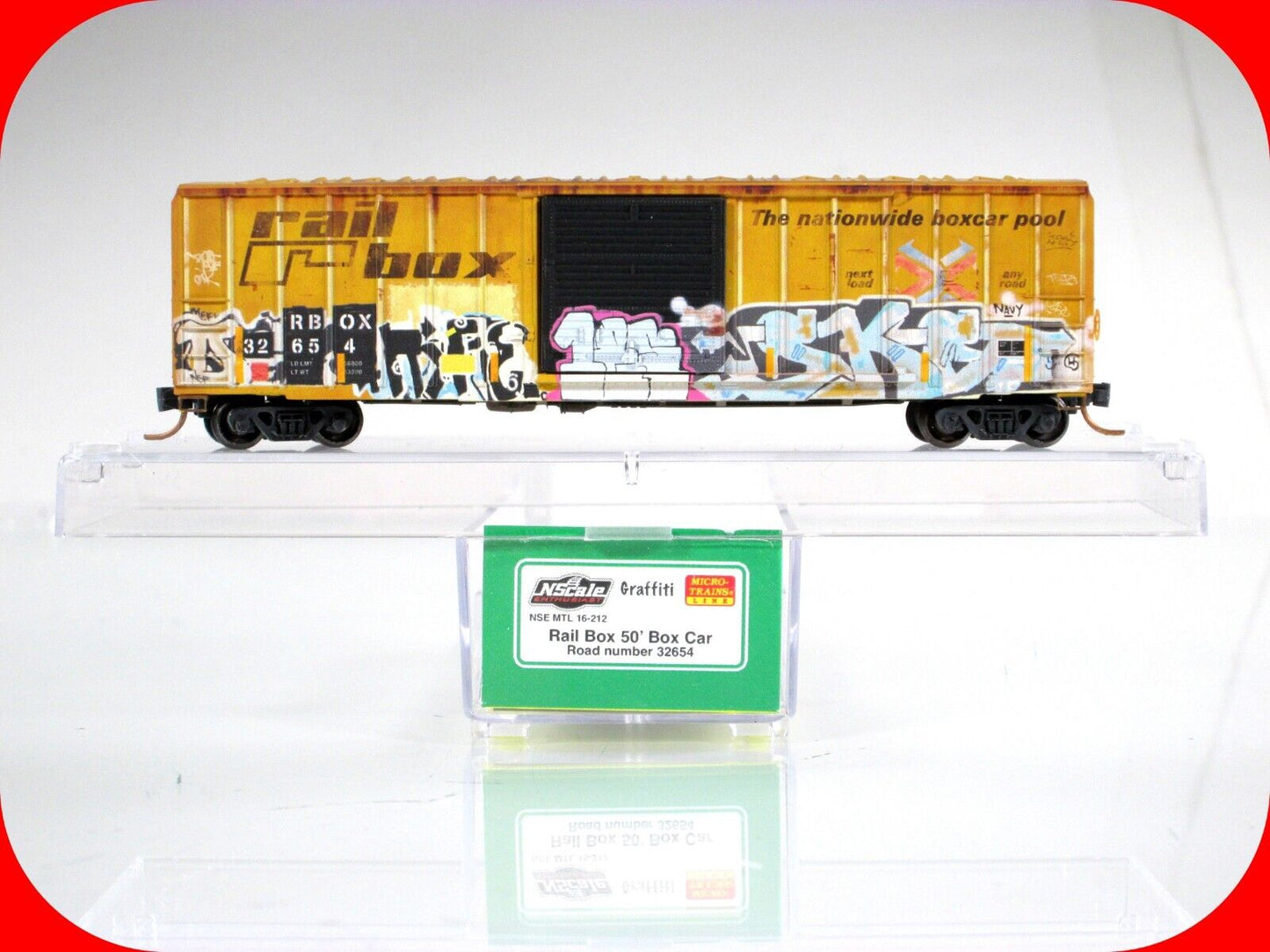 N Scale **RAILBOX GRAFFITI** Box Car #32654 - Micro Trains NSE MTL 16-212 *RARE*