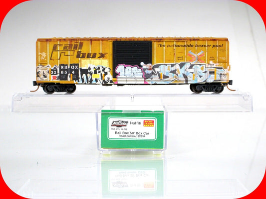 N Scale **RAILBOX GRAFFITI** Box Car #32654 - Micro Trains NSE MTL 16-212 *RARE*