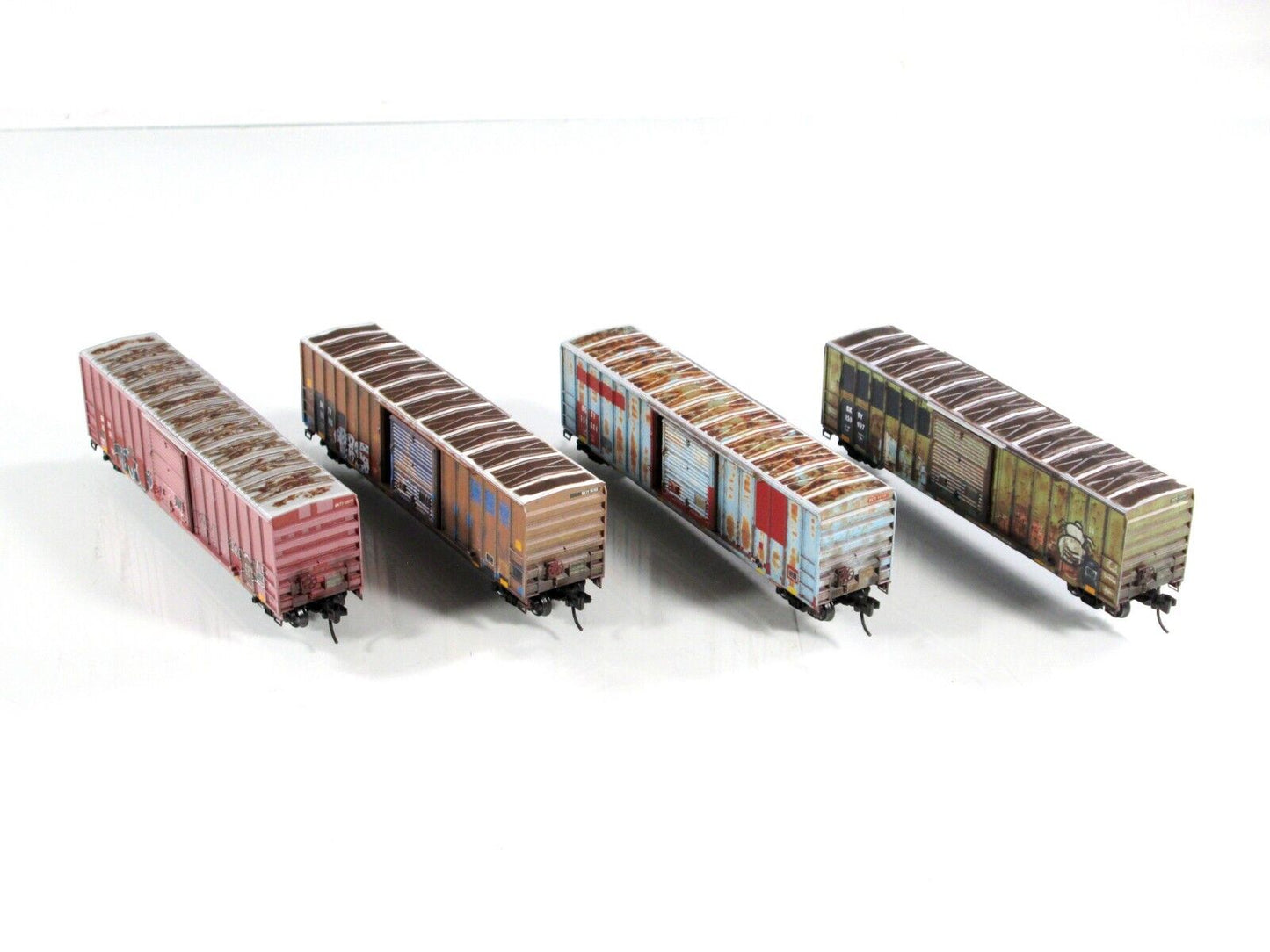 N Scale **BKTY - MKT** Weathered & Graffiti Box Car Set -- Micro Trains 99305950
