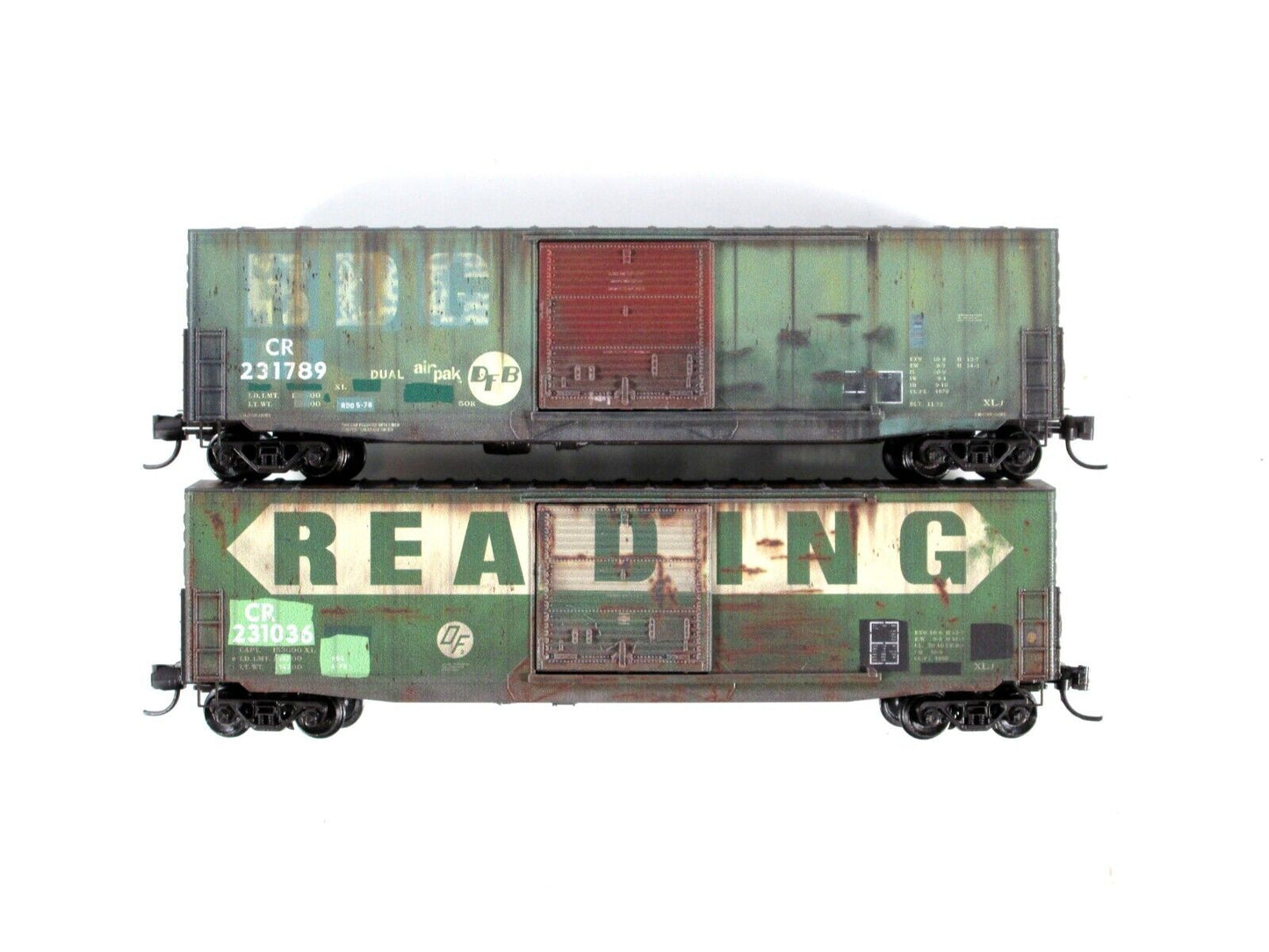 N Scale **CONRAIL / Ex-READING** Weathered Box Car Pack -- Micro Trains 99305860