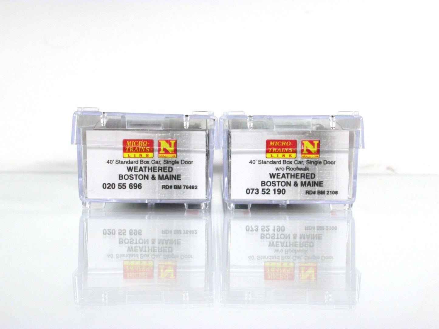 N Scale **BOSTON & MAINE** Weathered Box Car 2-Pack Set - Micro Trains 02044696