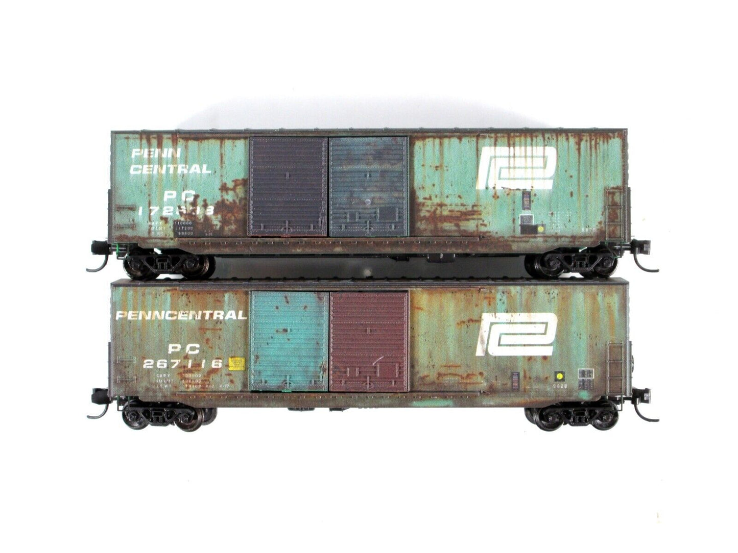 N Scale **PENN CENTRAL** Weathered Box Car 2-Pack Set - Micro Trains 99305840