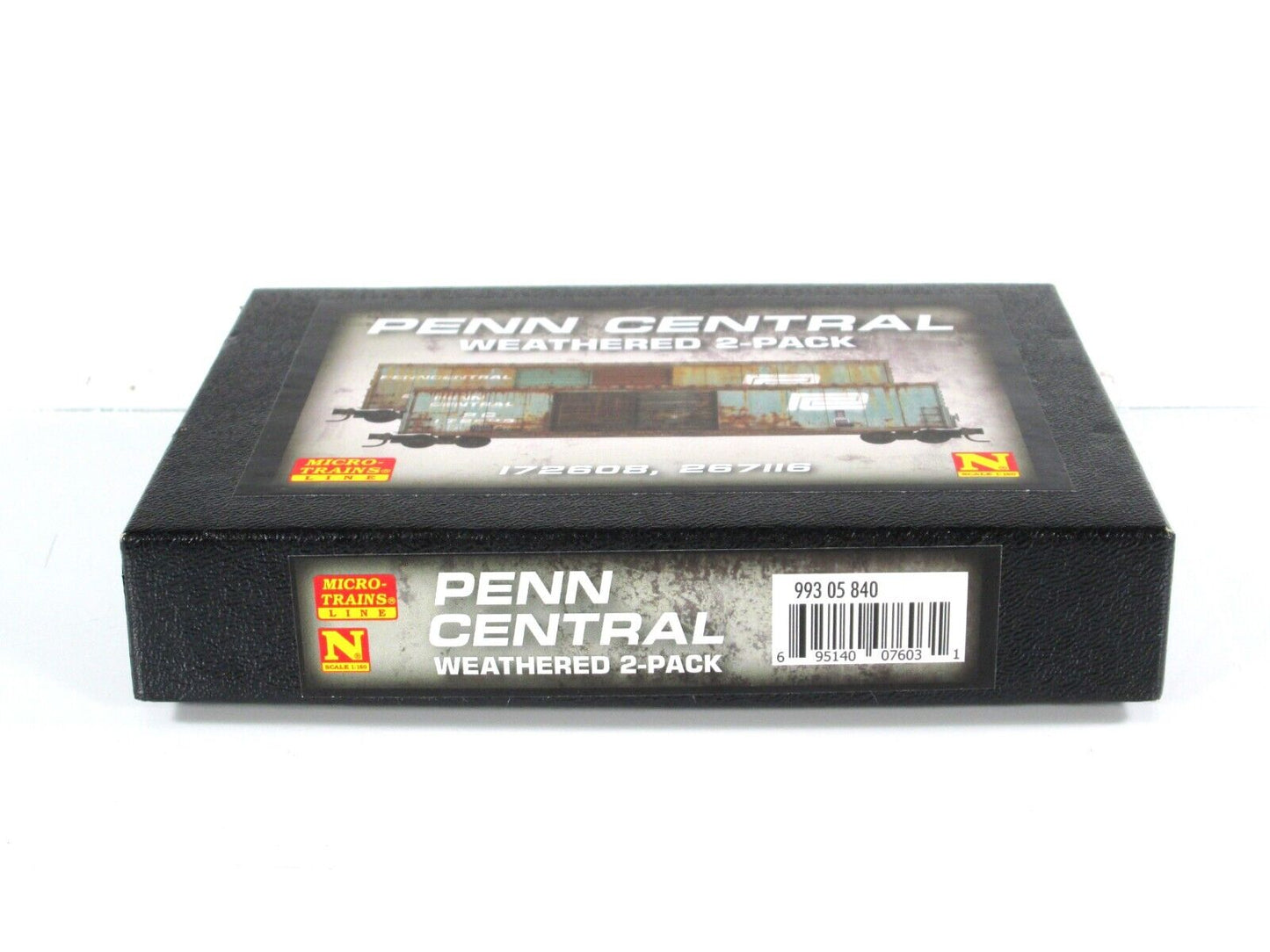 N Scale **PENN CENTRAL** Weathered Box Car 2-Pack Set - Micro Trains 99305840
