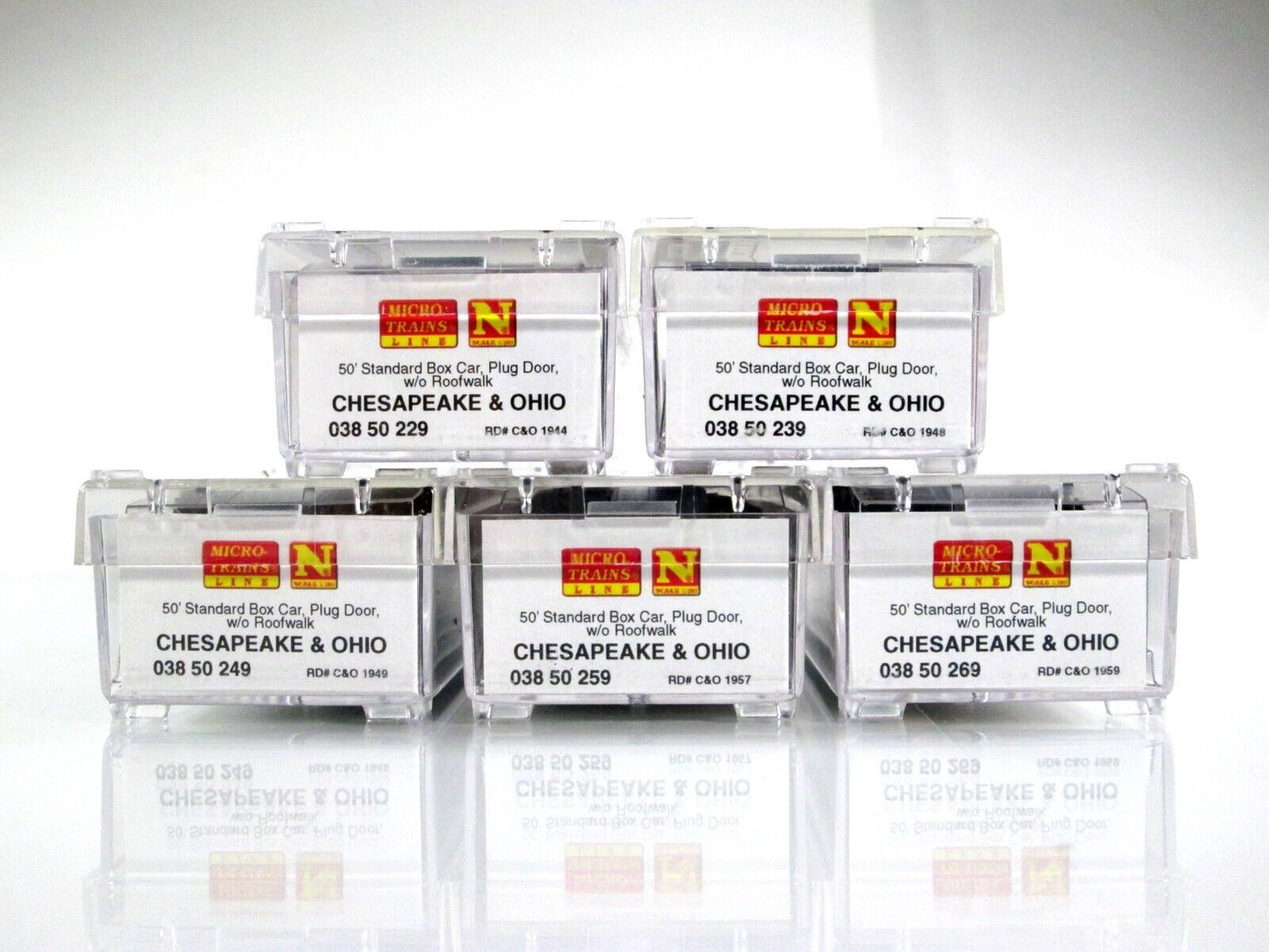 N Scale CHESSIE Vintage Advertising 50' Box Car 5-Pack Set Micro Trains 99321150