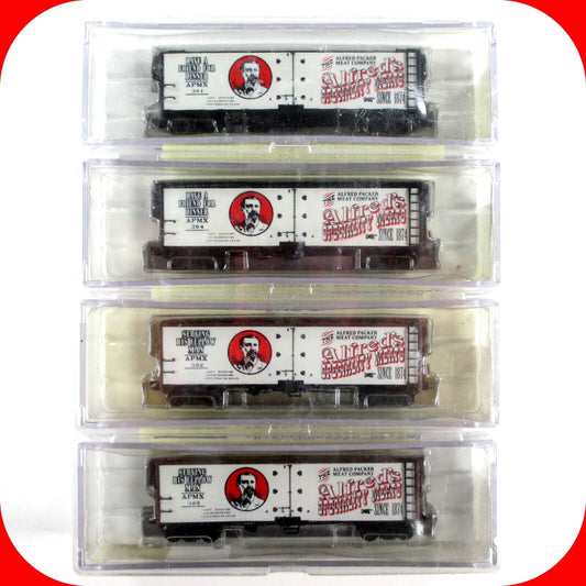 N Scale ALFRED PACKER Meat Co. 40' Reefer 4-Pack Set - Intermountain Special Run