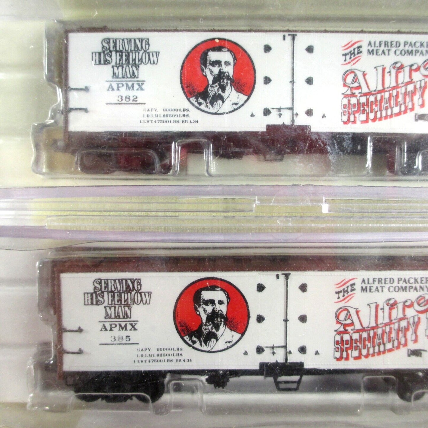 N Scale ALFRED PACKER Meat Co. 40' Reefer 4-Pack Set - Intermountain Special Run