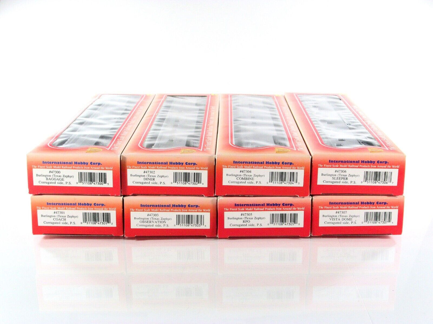 HO Scale BURLINGTON *TEXAS ZEPHYR* Lightweight Passenger 8-Car Set - IHC 47308