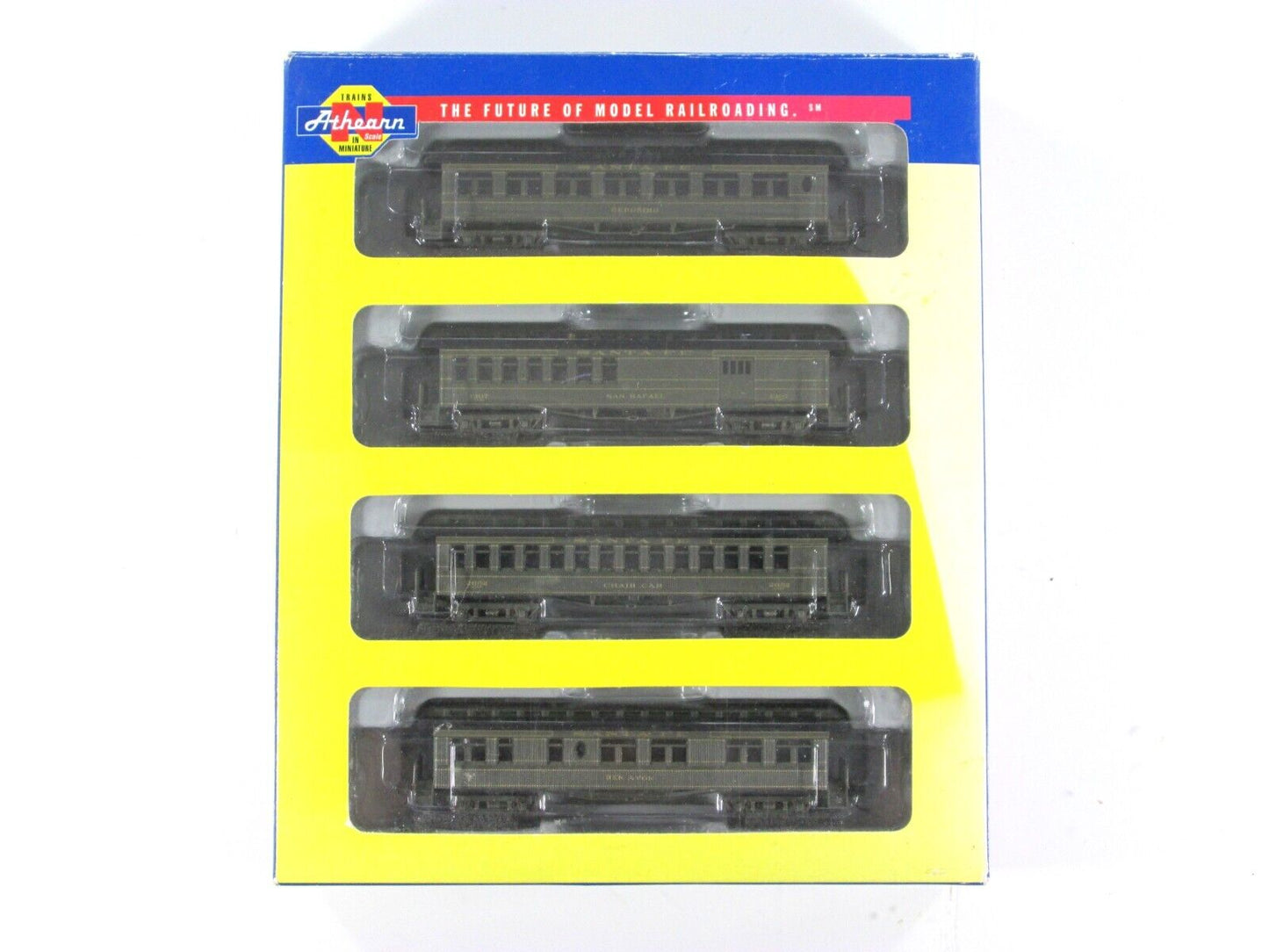 N Scale SANTA FE Overland Old-Time Passenger Car 4-Pack Set ------ Athearn 11851
