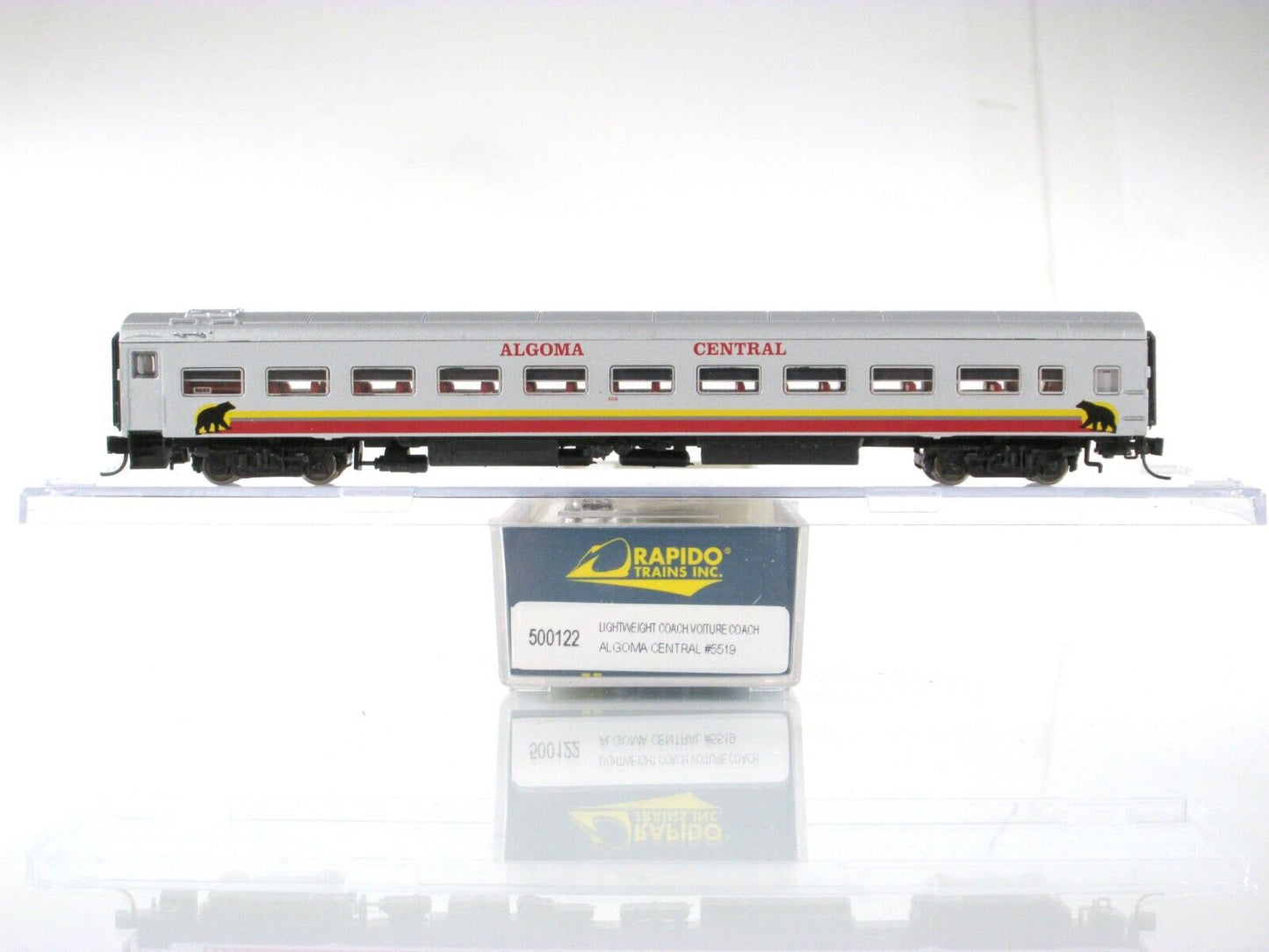 N Scale ALGOMA CENTRAL Lighted Passenger Coach, AC #5519 -- Rapido TRAINS 500122