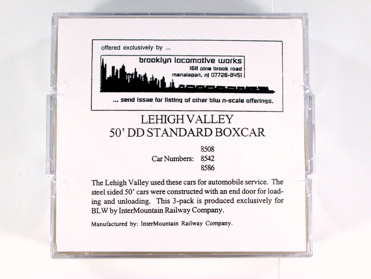 N Scale LEHIGH VALLEY Box Car 3-Pack - LV 8508, 8542, 8586 - Intermountain / BLW