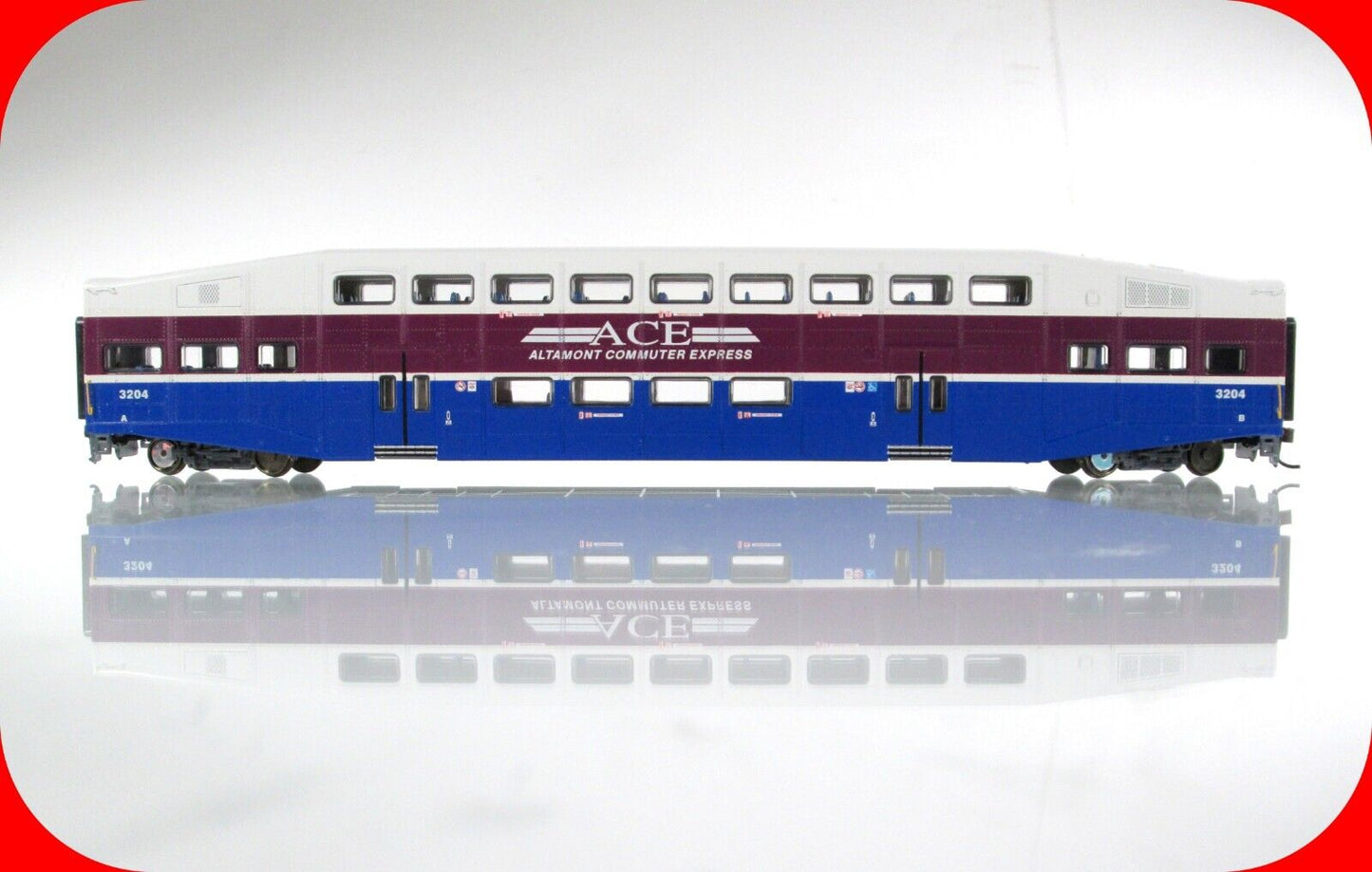 HO Scale ALTAMONT COMMUTER EXPRESS Bombardier Coach Car, ACE #3204 -Athearn 2590
