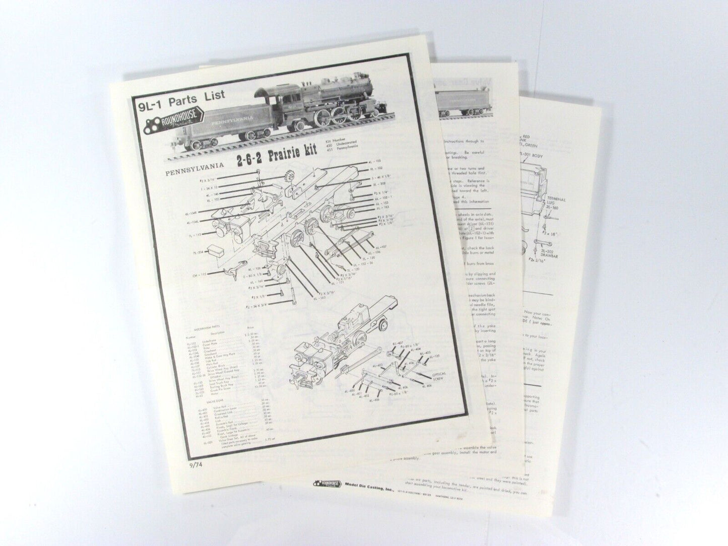 HO Scale Pennsylvania 2-6-2 Prairie Locomotive Metal Kit, PRR #451 - Roundhouse