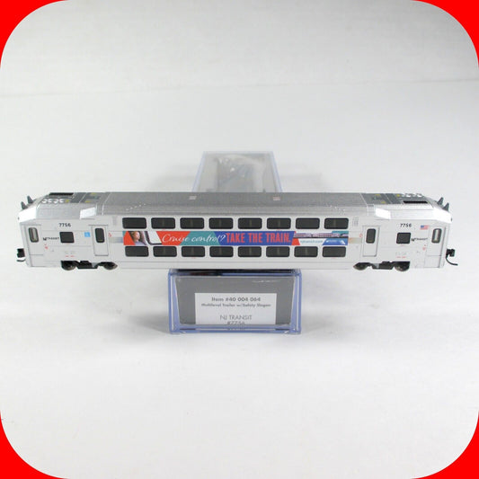 N Scale NEW JERSEY TRANSIT Safety Slogan Passenger Coach #7756, Atlas 40 004 064