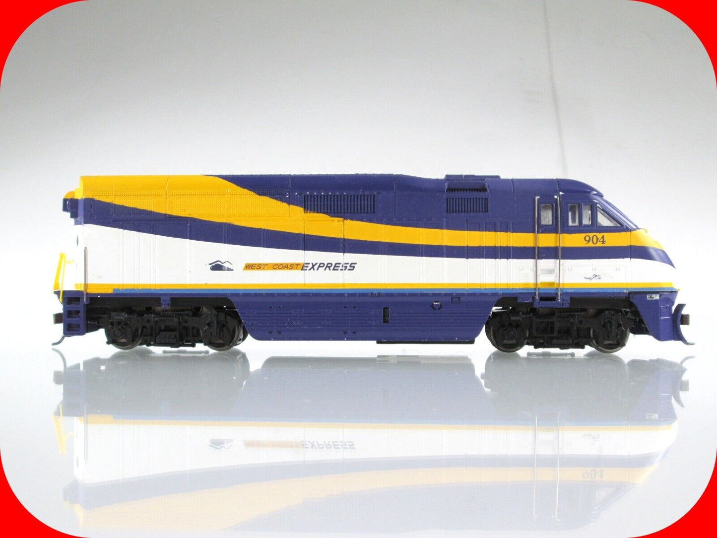 HO Scale WEST COAST EXPRESS F59PHI Bombardier Locomotive, WCE 904 - Athearn 2615