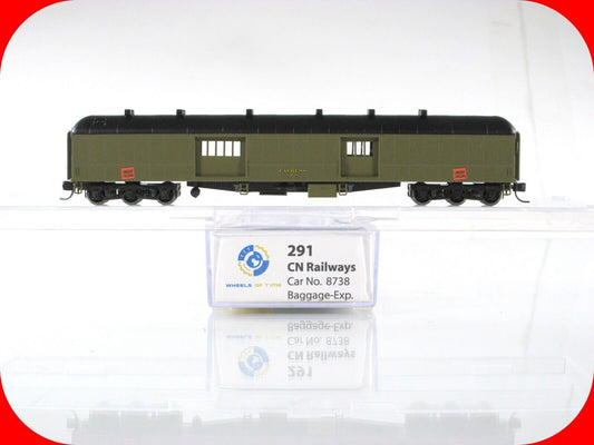 N Scale Canadian National 73' Baggage Express Car, CNR 8738 - WHEELS of TIME 291