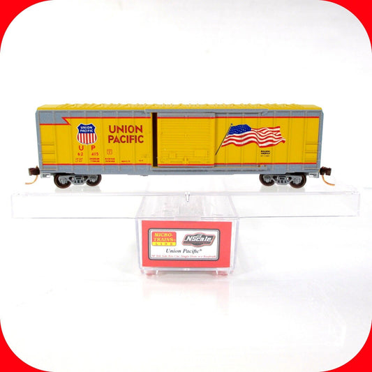 N Scale UNION PACIFIC 50' Box Car #62415, US Flag --- Micro Trains MTL NSE 15-01