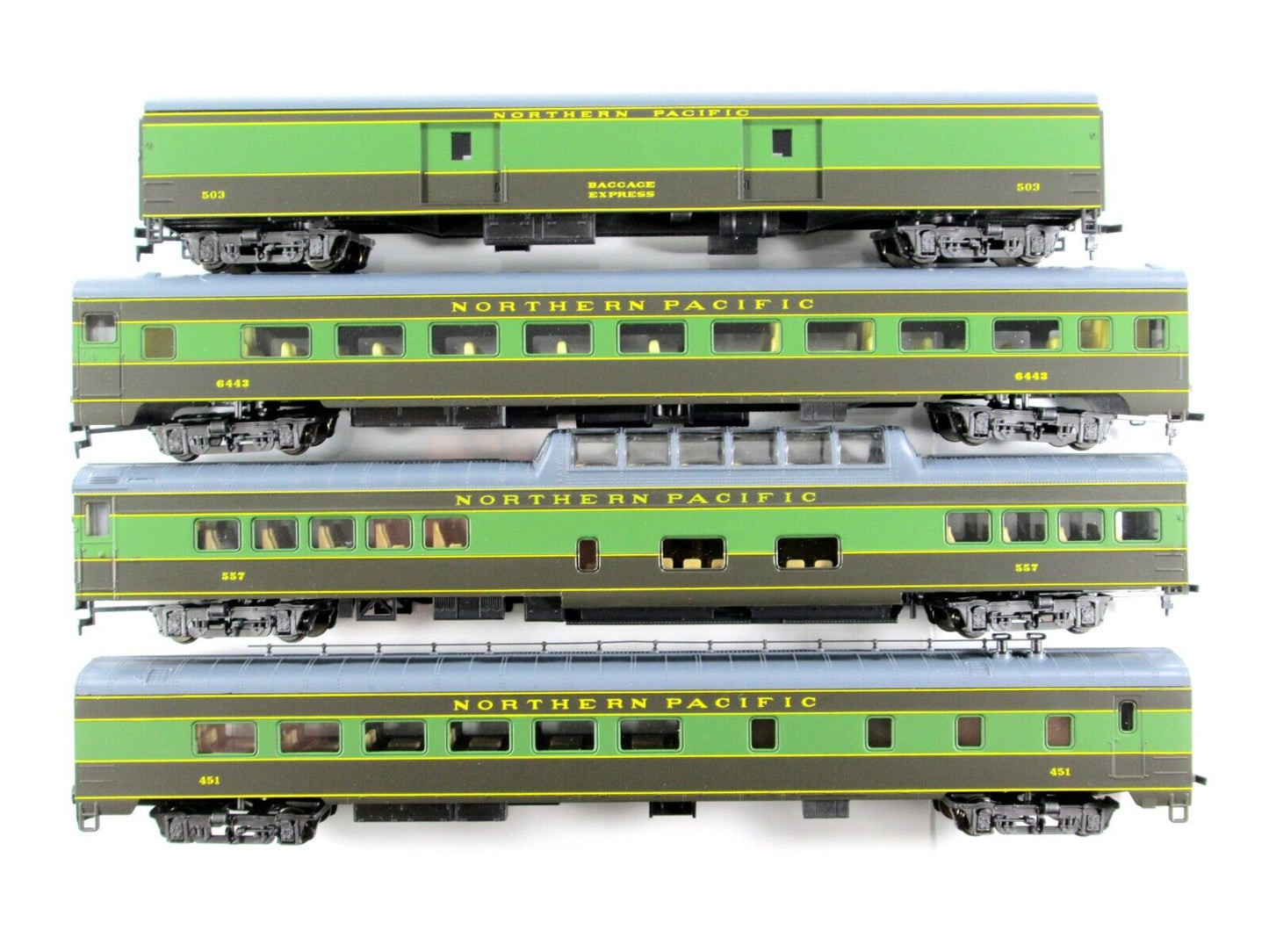HO Scale NP Northern Pacific 1930s Lightweight Passenger Set A -- Rivarossi 6970