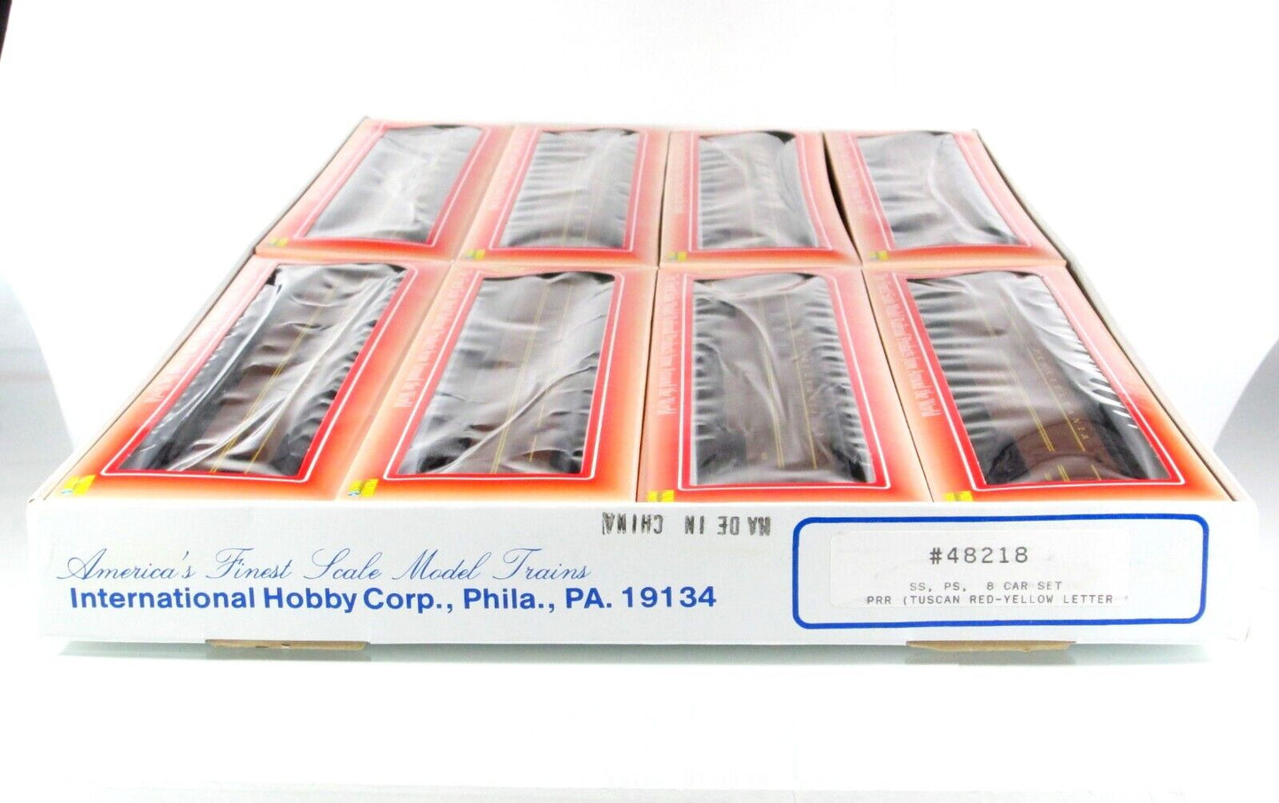 HO Scale PRR Pennsylvania Tuscan Red Lightweight Passenger 8-Car Set - IHC 48218