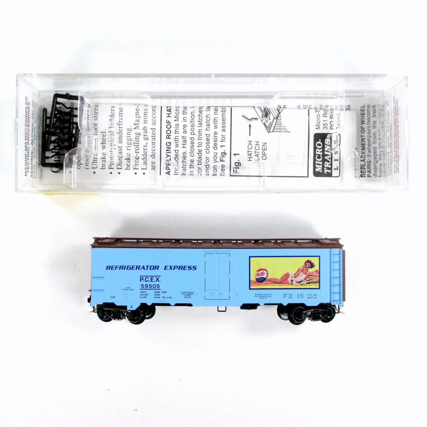 N Scale PEPSI-COLA Ice Reefer Express Box Car - PCEX 59505 -- Micro Trains 59550