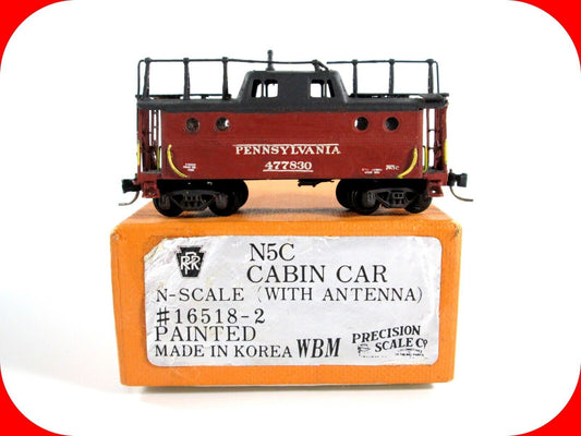N Scale BRASS Pennsylvania N5C Cabin Car Caboose w/ Antenna -PRECISION SCALE WBM