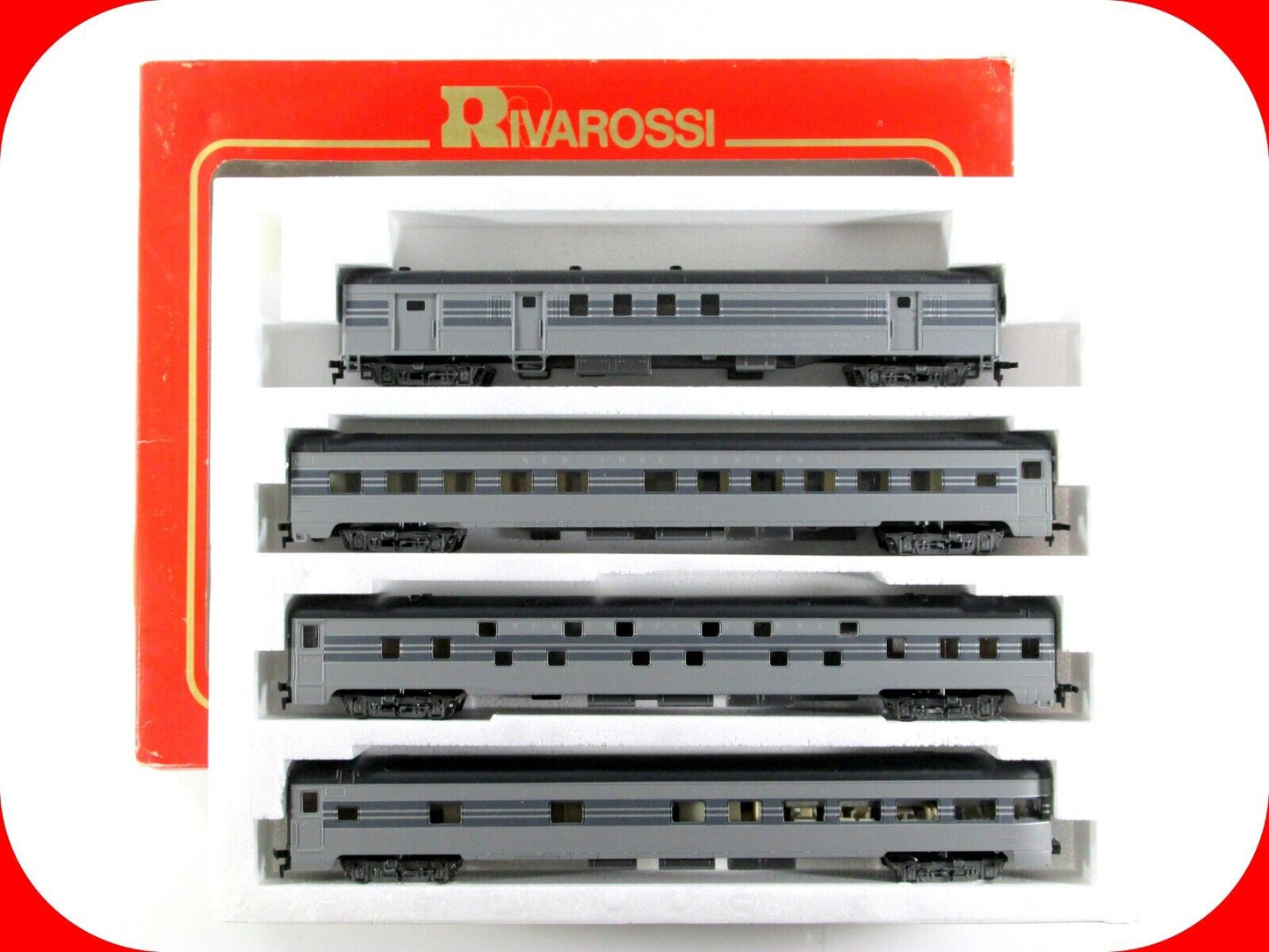 HO Scale NEW YORK CENTRAL 1930s Passenger 4-Car Set B, Interiors, Rivarossi 6947