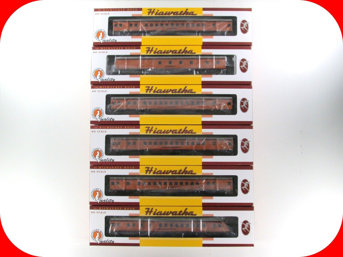 HO Scale MILWAUKEE ROAD 1935 HIAWATHA Passenger Car 6-Pack Set, FOX VALLEY 10001