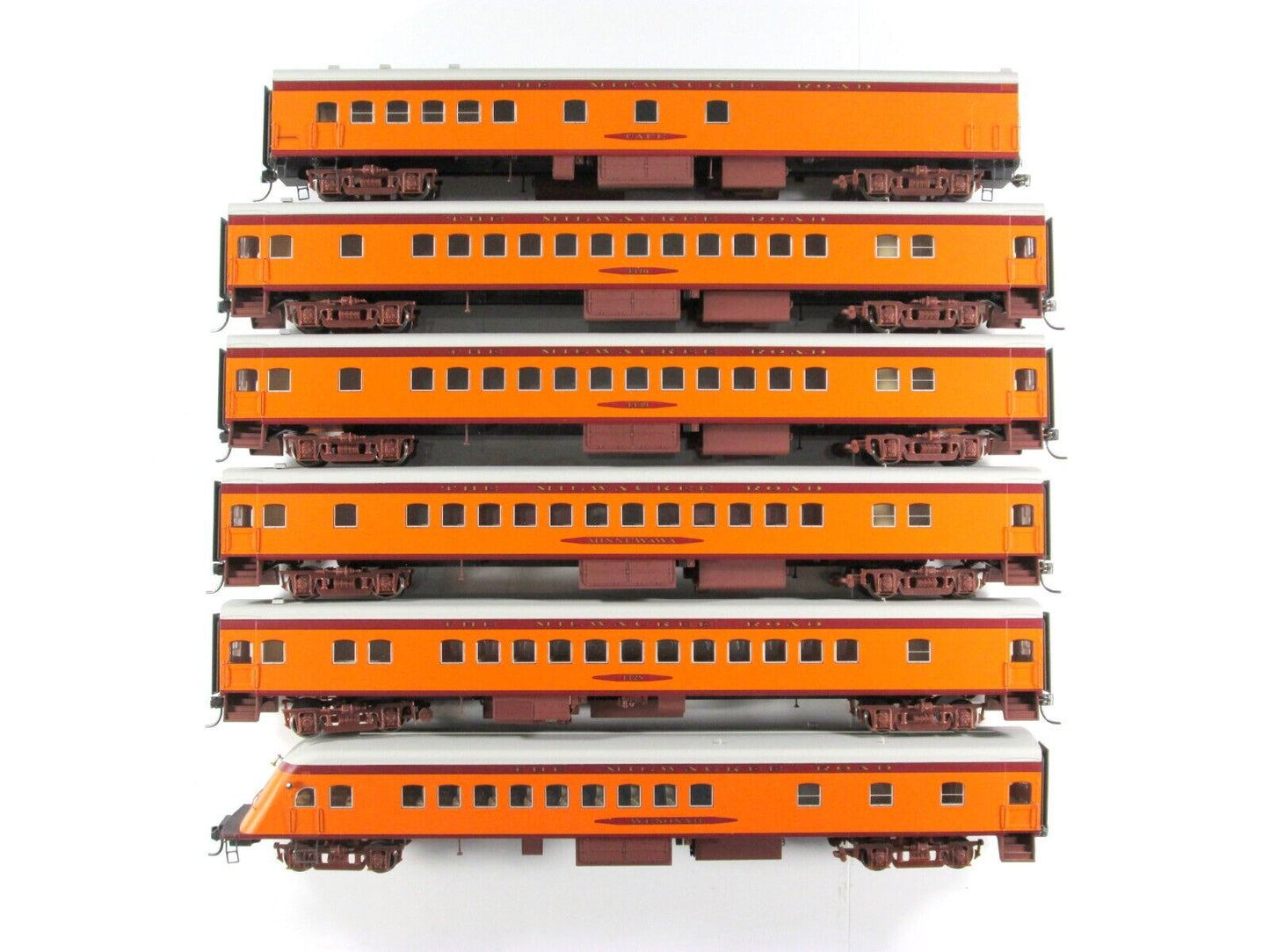 HO Scale MILWAUKEE ROAD 1935 HIAWATHA Passenger Car 6-Pack Set, FOX VALLEY 10001
