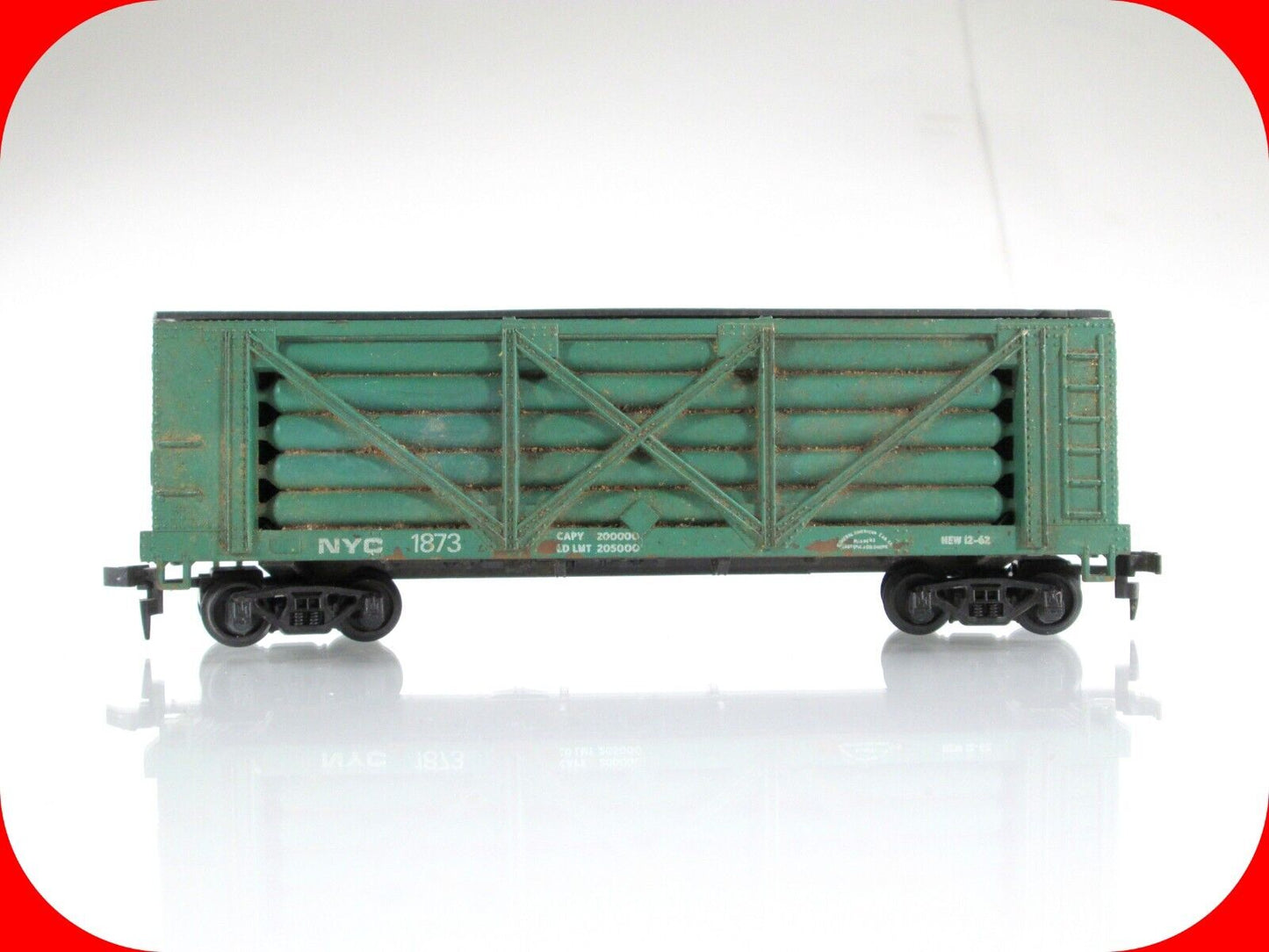 HO Scale NEW YORK CENTRAL Helium Gas Container Carrier Car, NYC 1873 - AHM 5423G