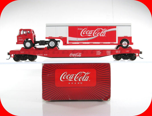 HO Scale COCA-COLA Tactor-Trailer On 50' Flat Car - CCCC 813 - Athearn ***RARE**